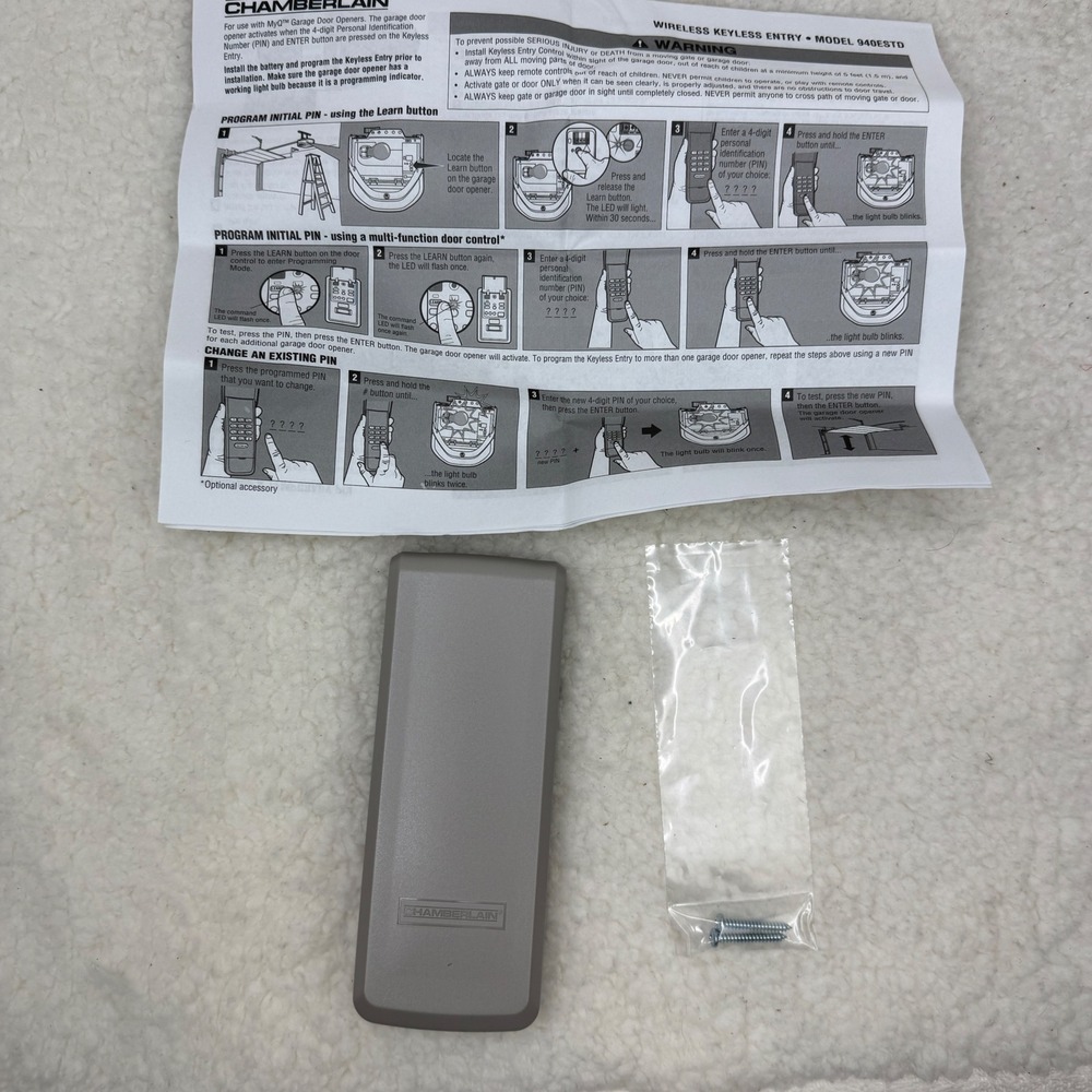 Chamberlain Wireless Keyless Entry Garage Door Opener Keypad Model 940ESTD Gray